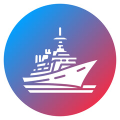 Naval Destroyer Vector Icon © SAMDesigning