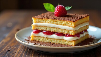 Classic Italian dessert, layers of coffee-soaked ladyfingers and creamy mascarpone , yummy, background