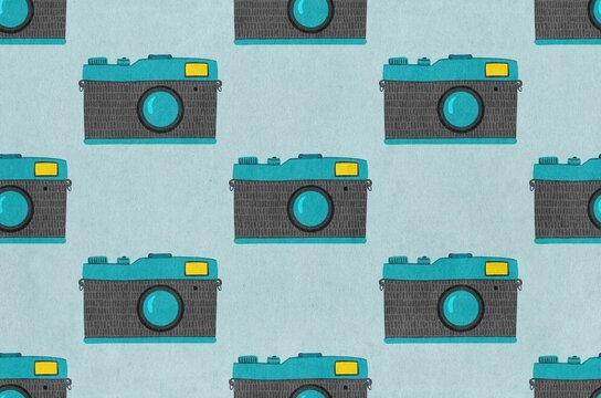 Retro film camera illustration