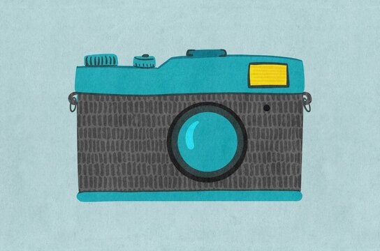 Retro film camera illustration