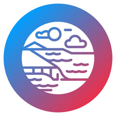 Riverbank Erosion Vector Icon