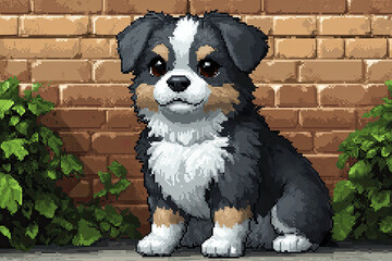 Cute 8-Bit Pixel Art Dog Icon for Mobile App