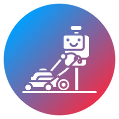 Smart Robot Lawn Mower Vector Icon