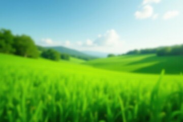 Fototapeta premium Abstract blurred nature scene, lush green fields, photo, plant