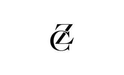 CZ initial letter, monogram logo