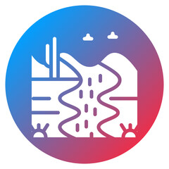 Fototapeta premium Desert River Vector Icon