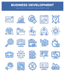 Collection of 25 Business Development Icons. Boost Your Business Growth Strategy