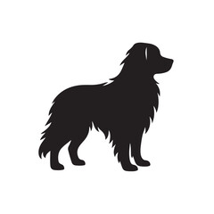 Dog Silhouette Side View, Clean and Minimal Vector Art