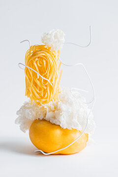 Pasta and turnip in unique food art
