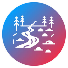Serene Creek Vector Icon