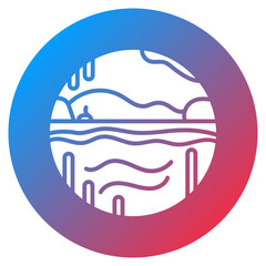 Underwater Cavern Vector Icon