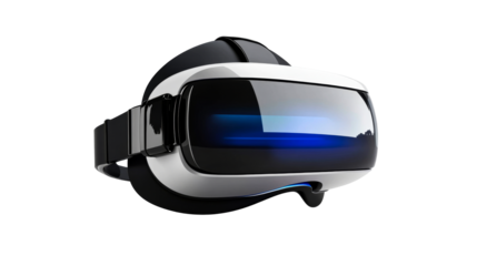 Futuristic virtual reality headset, innovative device, cut out transparent
