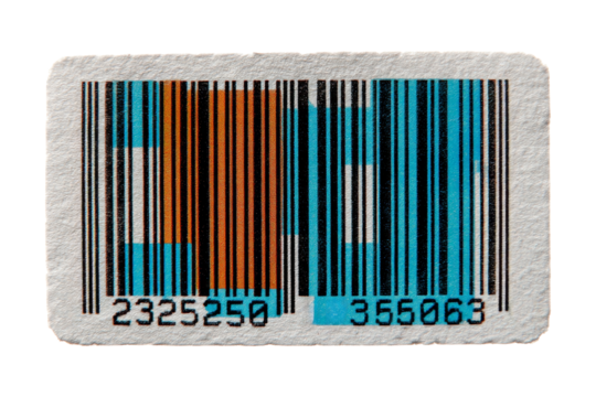 Retail barcode scanning close-up