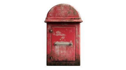 close red mailbox on white background