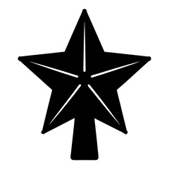 Minimalist Black and White Star Ornament Topper for Holiday Decorations