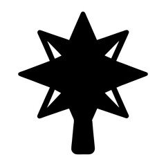 Stylized eight point star silhouette with a small stem at the bottom