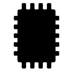 Abstract Black Rectangular Shape with Interlocking or Connecting Elements Design