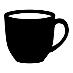 Black silhouette of a mug, possibly containing coffee or tea beverage