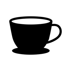 Simple Black Silhouette Illustration of a Coffee Cup Ready to be Filled