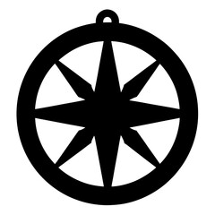 Obraz premium Stylized Compass Rose Ornament with Ring Detail and Eight Pointed Star