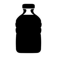 A silhouette of a ribbed plastic bottle with a screw on cap