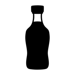 Black silhouette of a plastic bottle suitable for reuse and recycling