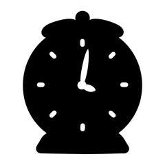 Silhouette of an Old Fashioned Alarm Clock at Eleven O'clock Time