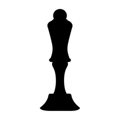 Obraz premium Silhouette of a chess queen piece against a white background, isolated image
