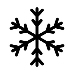 Isolated black sixpointed snowflake symbol on white background for winter season