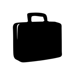 Elegant black briefcase silhouette representing business, travel, and professional endeavors