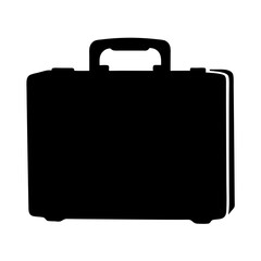 Elegant black briefcase silhouette representing business, travel, and professional endeavors