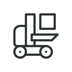 Stock picker line icon, stockpicker forklift vector symbol with editable stroke