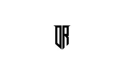 DR initial letter, monogram logo