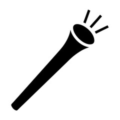 Illuminating Flashlight Icon with Bright Rays, Representing Light and Exploration