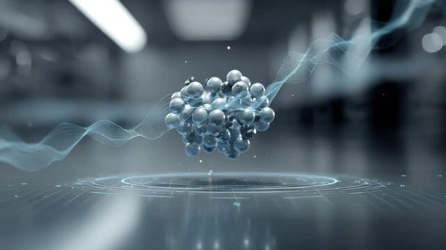 Abstract metallic spheres cluster design digital image