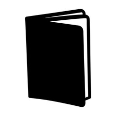 Silhouette of an open book stands upright ready for reading and learning