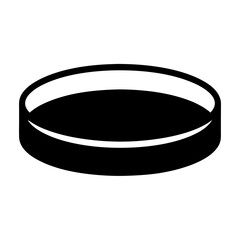 Illustration of a black petri dish for scientific or medical purposes