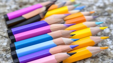 Colorful Pencils Closeup Shot Art Supplies
