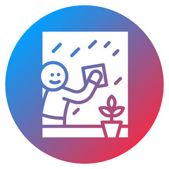Wiping Windowsill Vector Icon