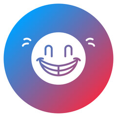 Obraz premium Grinning Face with Sweat Vector Icon