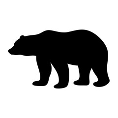 A Powerful Silhouette Illustration of a Majestic Bear in the Wild