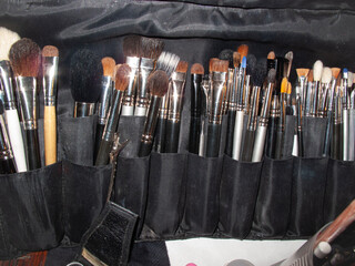 Makeup artist bag at fashion show
