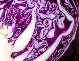 Obraz premium Close Up View Of Red Cabbage Cross Section