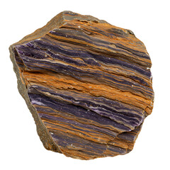 Beautiful banded iron formation rock sample geology mineralogy specimen earth science study material stone on transparent background