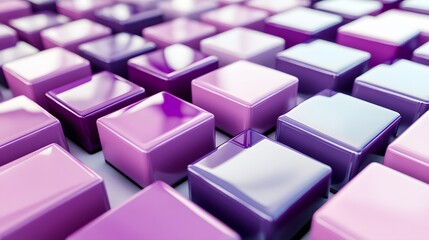 Fototapeta premium Abstract Purple and Pink Cubes 3D Background