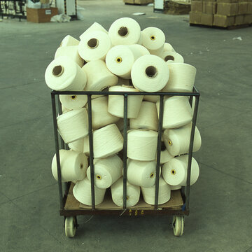 Cotton yarn in textile mill