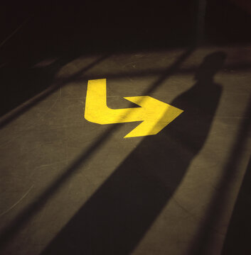Arrow on the factory floor