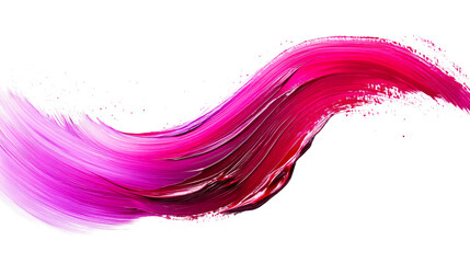 Vivid magenta paint stroke with texture, cut out transparent