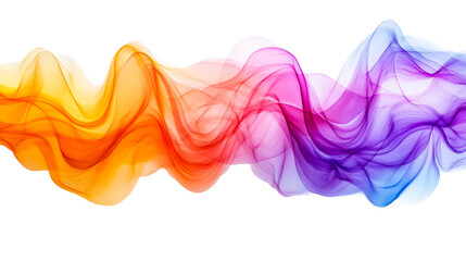 Fototapeta premium Abstract colorful flowing smoke or waves design, cut out transparent