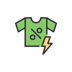 Flash sale colored icons, minimalist vector illustration ,simple transparent graphic element .Isolated on white background